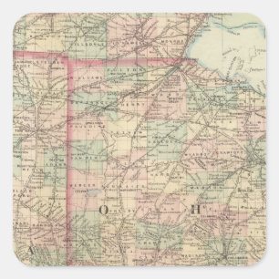 Ohio och Indiana Fyrkantigt Klistermärke