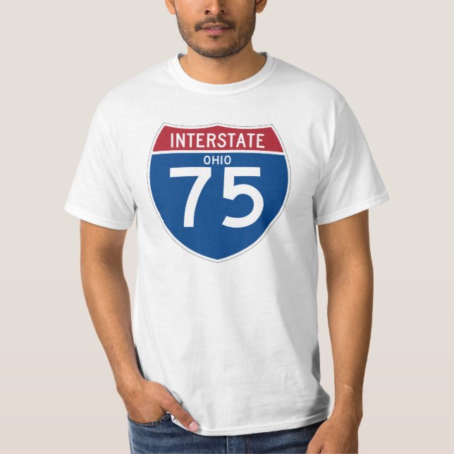 Ohio OH I-75 skyddar den Interstate huvudvägen - T Shirt (Framsida)