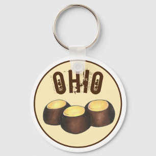 Ohio OH Peanut Butter Buckeye Buck Öga Nöt Candy Nyckelring