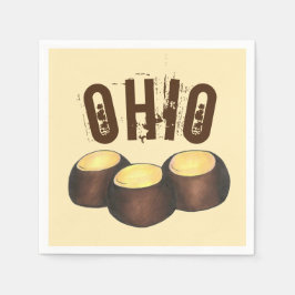 Ohio OH Peanut Butter Buckeye Buck Öga Nöt Candy Pappersservett