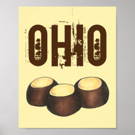 Ohio OH Peanut Butter Buckeye Buck Öga Nöt Candy Poster