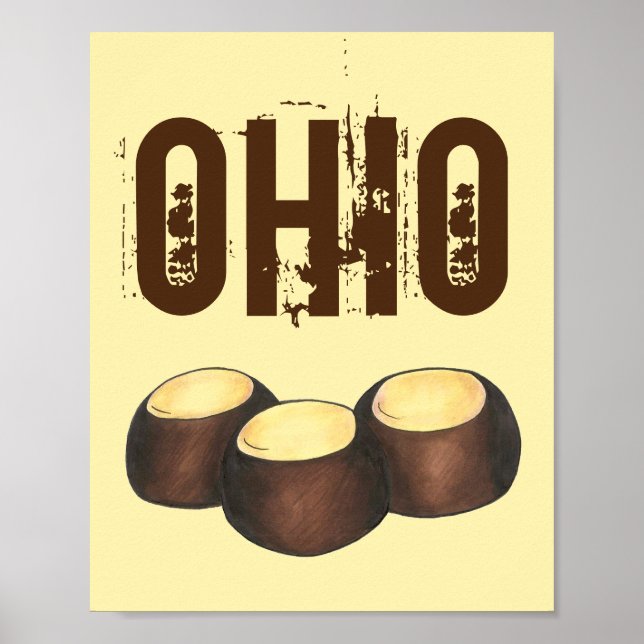 Ohio OH Peanut Butter Buckeye Buck Öga Nöt Candy Poster (Framsidan)