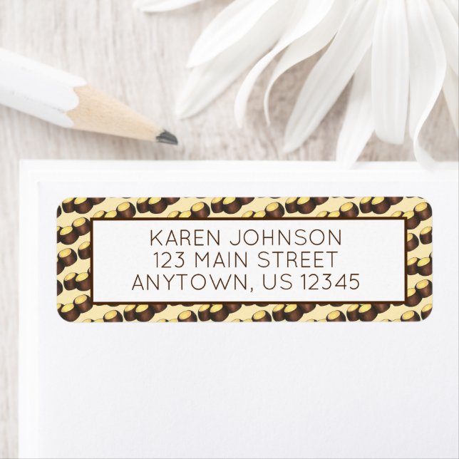 Ohio OH Peanut Butter Buckeye Buck Öga Nöt Candy Returadress Etikett (Insitu)