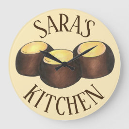 Ohio OH Peanut Butter Buckeye Buck Öga Nöt Candy Stor Klocka