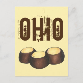 Ohio OH Peanut Butter Buckeye Buck Öga Nöt Candy Vykort