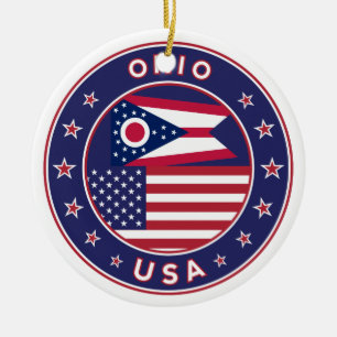 Ohio, Ohio t-shirt, Ohio-dekal, telefonfodral Julgransprydnad Keramik