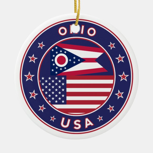 Ohio, Ohio t-shirt, Ohio-dekal, telefonfodral Julgransprydnad Keramik (Framsidan)