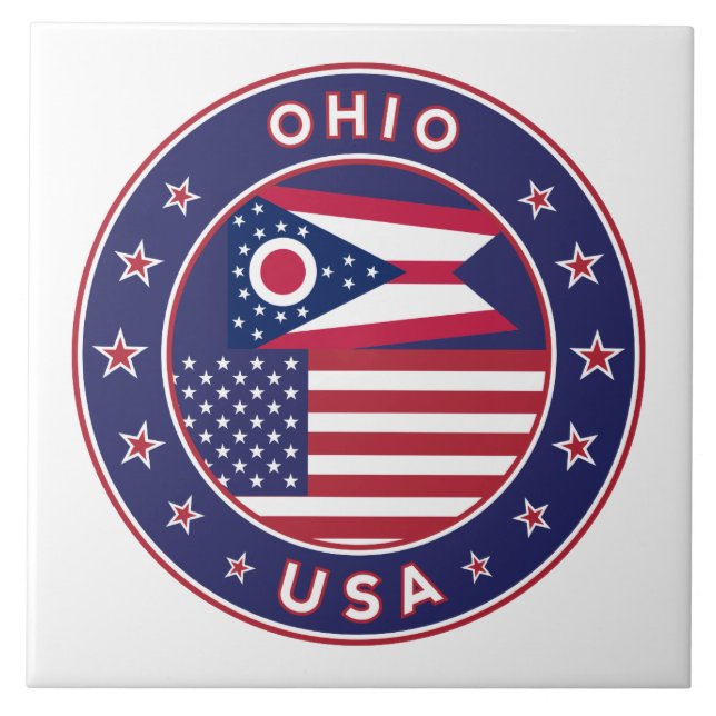 Ohio, Ohio t-shirt, Ohio sticker, phone case Kakelplatta (Framsidan)