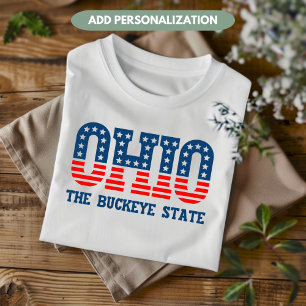 Ohio Patriotic The Buckeye State Anpassningsbar T- T Shirt