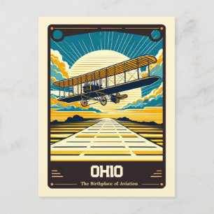 Ohio Patriotisk Vintage Vykort