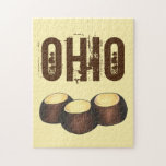 Ohio Peanut Butter Buckeye Buck Öga Classic Candy Pussel<br><div class="desc">Pussel-symbolen har en originalmarkörillustration av klassiska Ohio-låsögonskanaler. Denna illustration finns även på andra produkter. Ser du inte vad du är tittar för? Behöver du hjälp med anpassning? Kontakta Rebecca för att få något designat bara för dig.</div>