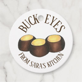 Ohio Peanut Butter Buckeye Candy Homemade tillverk Gåvor Etiketter