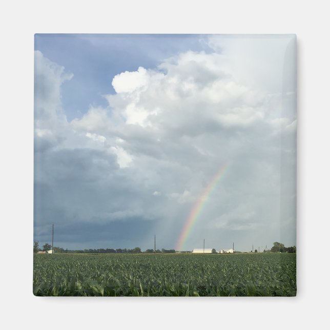 Ohio Rainbow Över Cornfield Magnet (Framsidan)