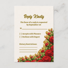 Ohio Red Carnation Bröllop Svarskort OSA Kort