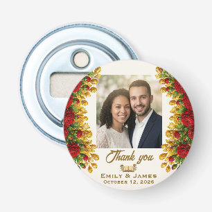 Ohio Red Carnation Bröllopsflasköppnare Magnet Flasköppnare