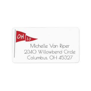 Ohio Red Flagga Returadress Adressetikett