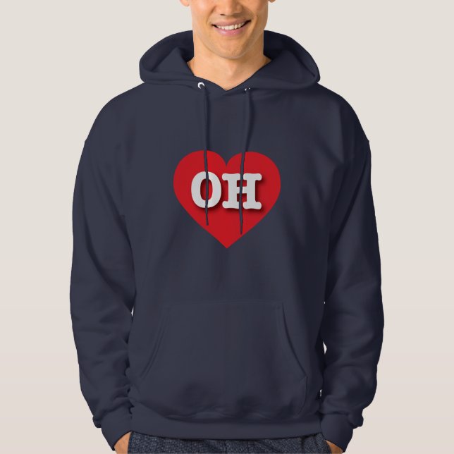 Ohio Red Heart - I kärlek OH Hoodie (Framsida)