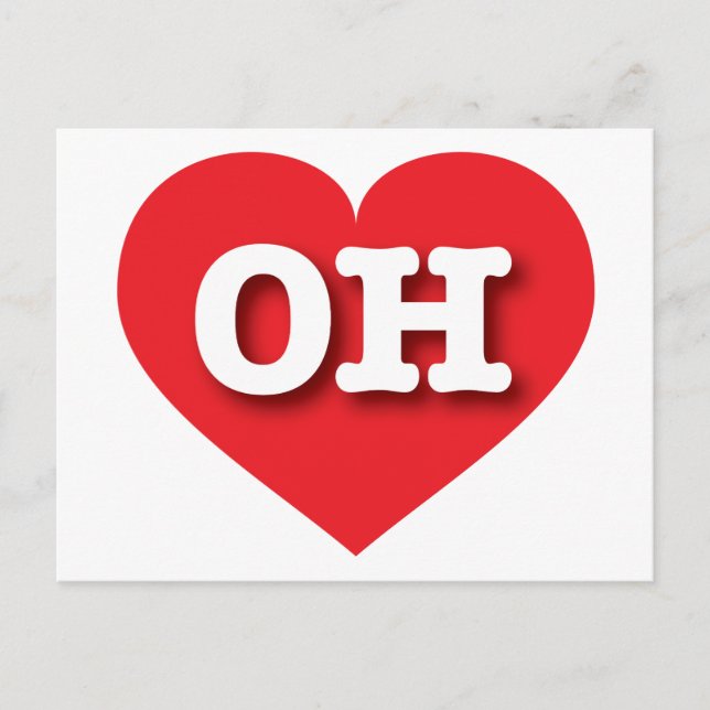 Ohio Red Heart - I kärlek OH Vykort (Framsida)