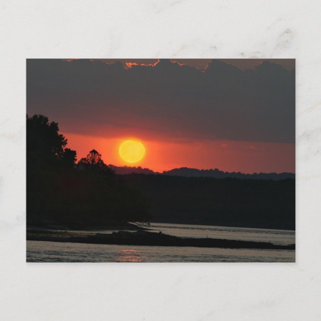 Ohio River sunset Vykort (Framsida)