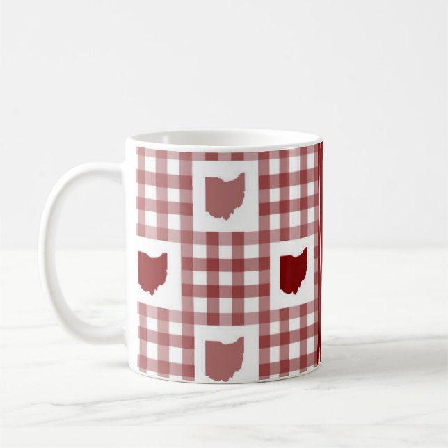 Ohio Röd Rutig Kaffemugg (Vänster)