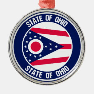 Ohio Round Emblem Julgransprydnad Metall