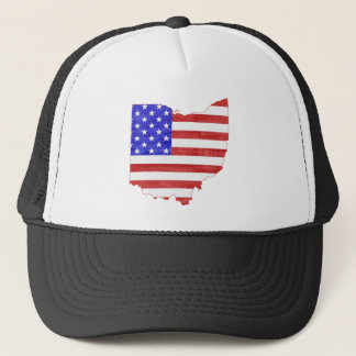 Ohio Shaped American Flagga Patriotic Ohioan Bucke Truckerkeps