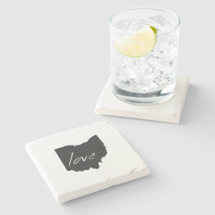 Ohio Shaped Black Chalkboard Buckeye Kärlek Stenunderlägg