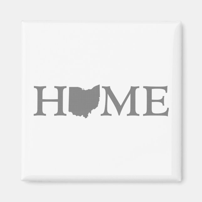 Ohio Shaped Brev Buckeye Home Ohioan Ord Art Magnet (Framsidan)