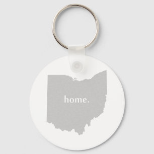 Ohio Shaped Grått med Hem Buckeye-staten Ohioan Nyckelring