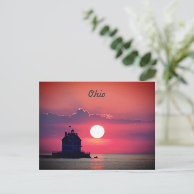 Ohio Sjö Sunset-vykort Vykort (Stående Fram)