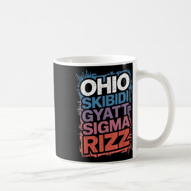 Ohio Skibidi Gyatt Sigma Rizz Gen Slang Rizz Funny Kaffemugg (Höger)