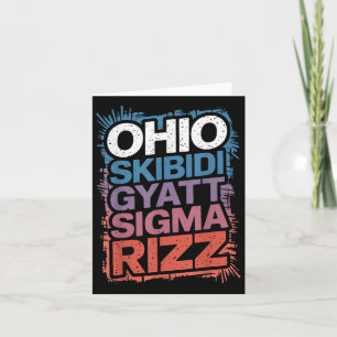 Ohio Skibidi Gyatt Sigma Rizz Gen Slang Rizz Funny Kort