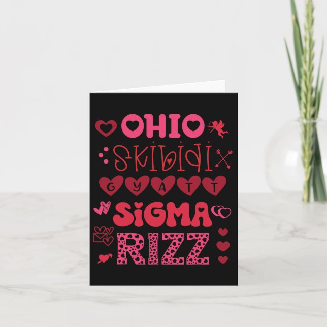 Ohio Skibidi Gyatt Sigma Rizz Valentines day Meme Kort (Framsida)