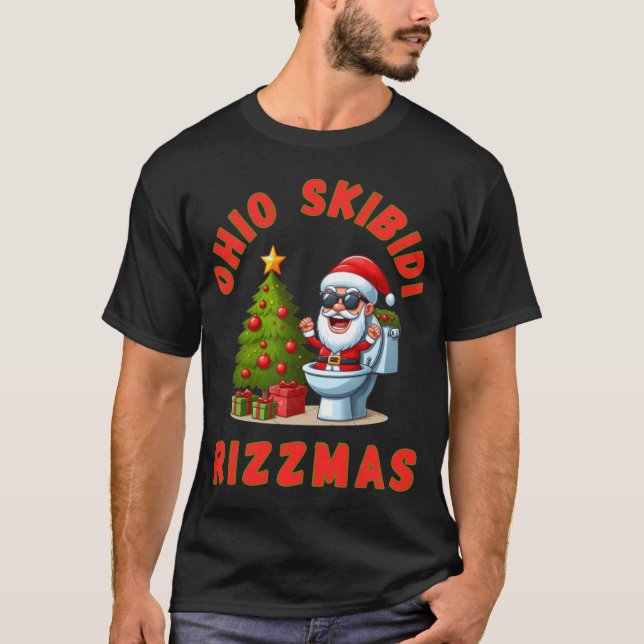 Ohio Skibidi Rizzmas Funny Christmas Rizz Gyatt Ri T Shirt (Framsida)