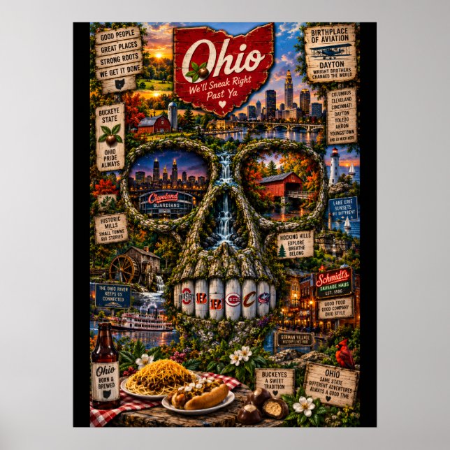 Ohio Skull Art Print | State of Mind Poster (Framsidan)