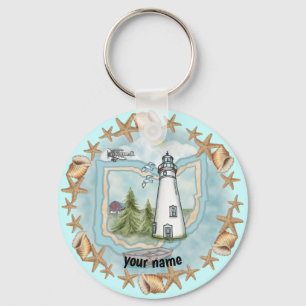 Ohio Snäckas Lighthouse-nyckelkedja Nyckelring