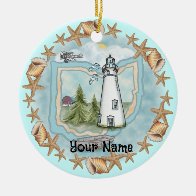 Ohio Snäckas Lighthouse Ornament (Framsidan)