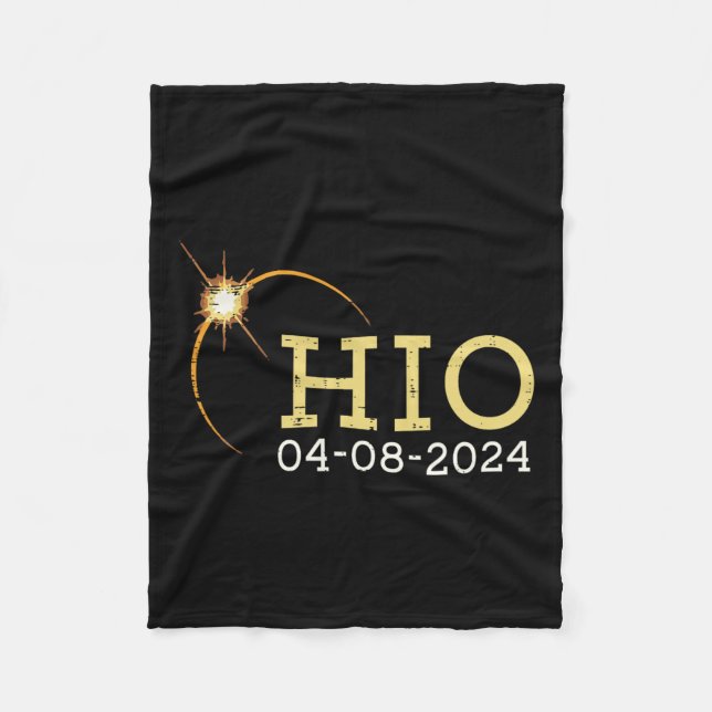 Ohio Solar Eclipse 2024 Totality April 8 Women Man Fleecefilt (Framsidan)