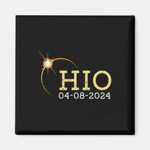 Ohio Solar Eclipse 2024 Totality April 8 Women Man Magnet