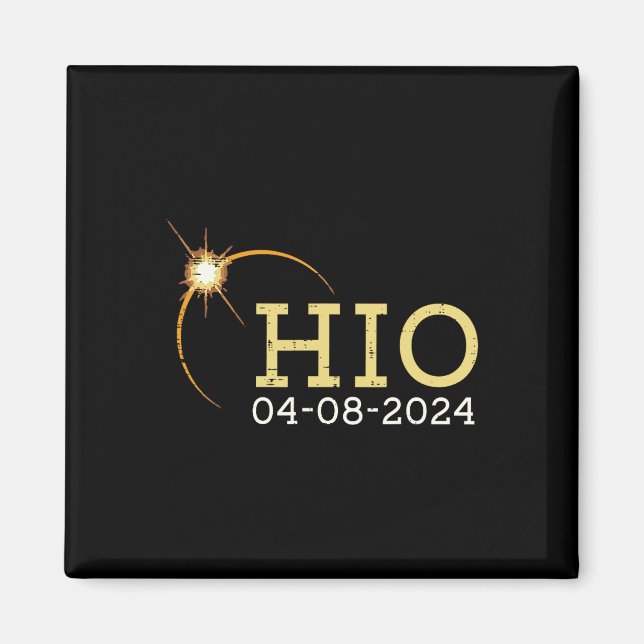 Ohio Solar Eclipse 2024 Totality April 8 Women Man Magnet (Framsidan)