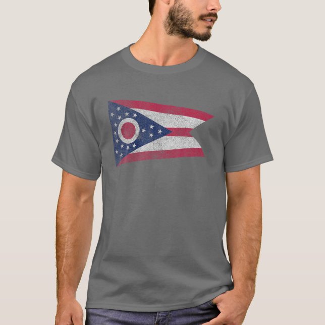 Ohio Souvenir Statlig flagga Travel Home Pride Roo T Shirt (Framsida)