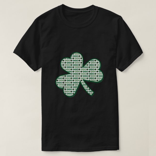 Ohio St patricks day Shamrock Klöver T Shirt (Design framsida)