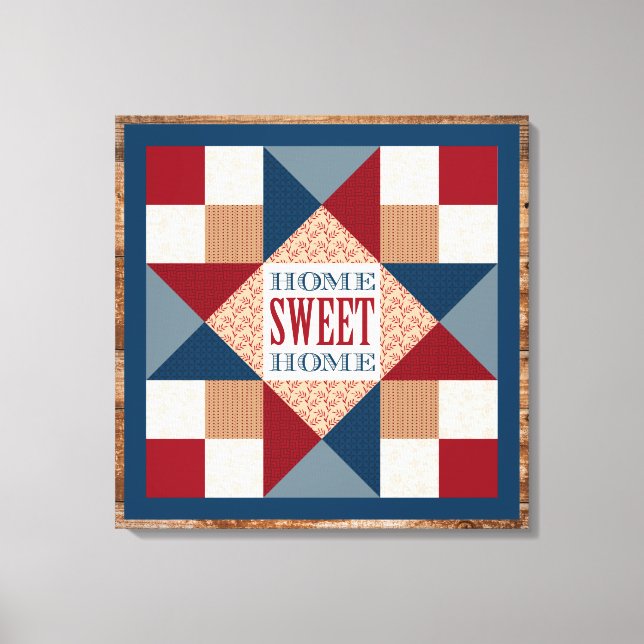 Ohio Star Quilt Block - Home Sweet Home Canvastryck (Framsida)
