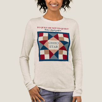 Ohio Star Quilt Block - Navy, Red, Tan T Shirt