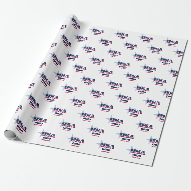 Ohio Stars och stripes Presentpapper (Utrullad)