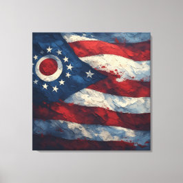 Ohio State Flag Design | Buckeye State Pride Gift Canvastryck