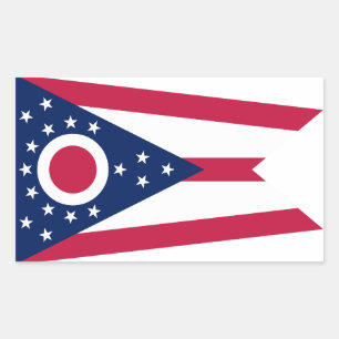 Ohio State Flag Rektangulärt Klistermärke