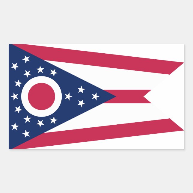 Ohio State Flag Rektangulärt Klistermärke (Framsida)