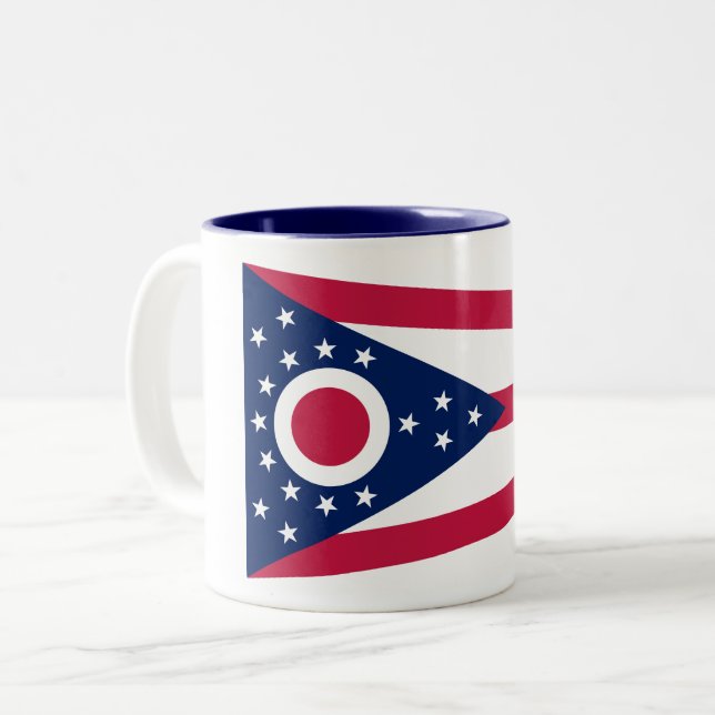 Ohio State Flag Två-Tonad Mugg (Framsida vänster)
