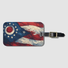 Ohio State Flagga Design | Buckeye State Stolthet Bagagebricka